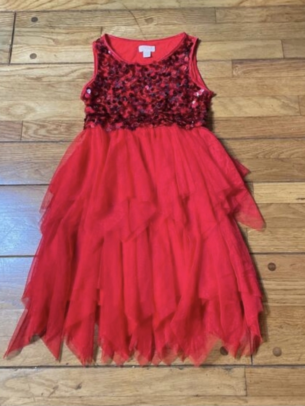 Cat & Jack Red Sequin Holiday Dress - Size 6
